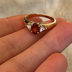 Vintage Orange Stone Gold Ring 10 kt
